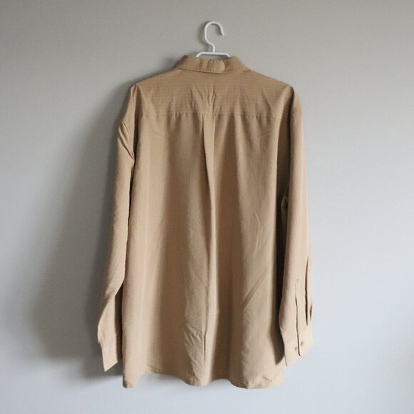 Penmans Men's Tan Large Collared Button Down Pocket Long Sleeve Dress Shirt - Picture 2 of 11